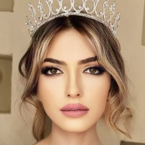 Büyük Zirkon Taşlı Kraliçe Duruş Tacı