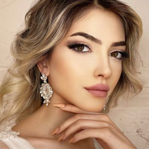 Büyük Zirkon Taşlı  Modern Gelin Küpesi