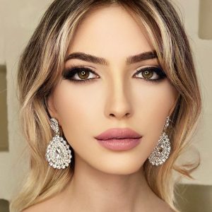 Zirkon Damla Taş Çevrili Gelin Küpesi