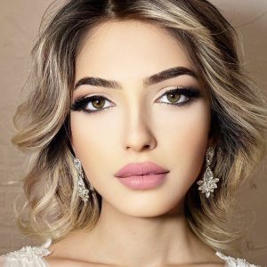 Zirkon ve Kristal Taş İşlemeli Stilize Gelin Küpesi